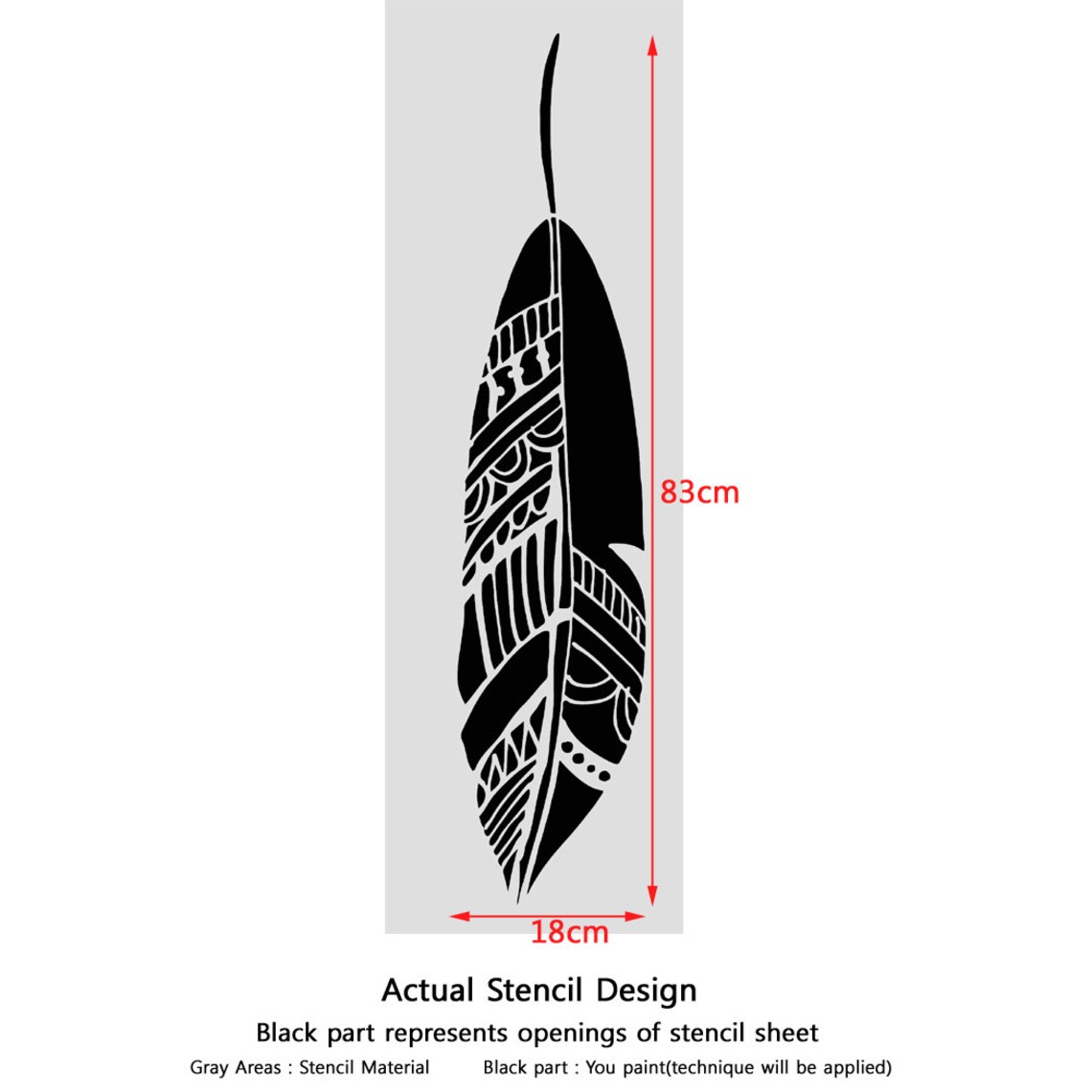 Bohemian Feather Wall Stencil Reusable Stencils for Home Etsy