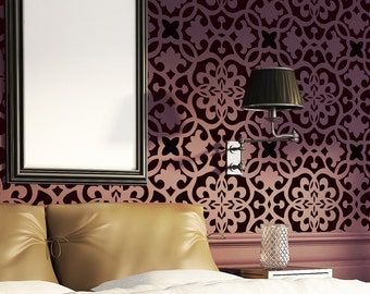 Moroccan Trellis Wall Allover Stencil Pattern Bonnie for Modern Wall Deco