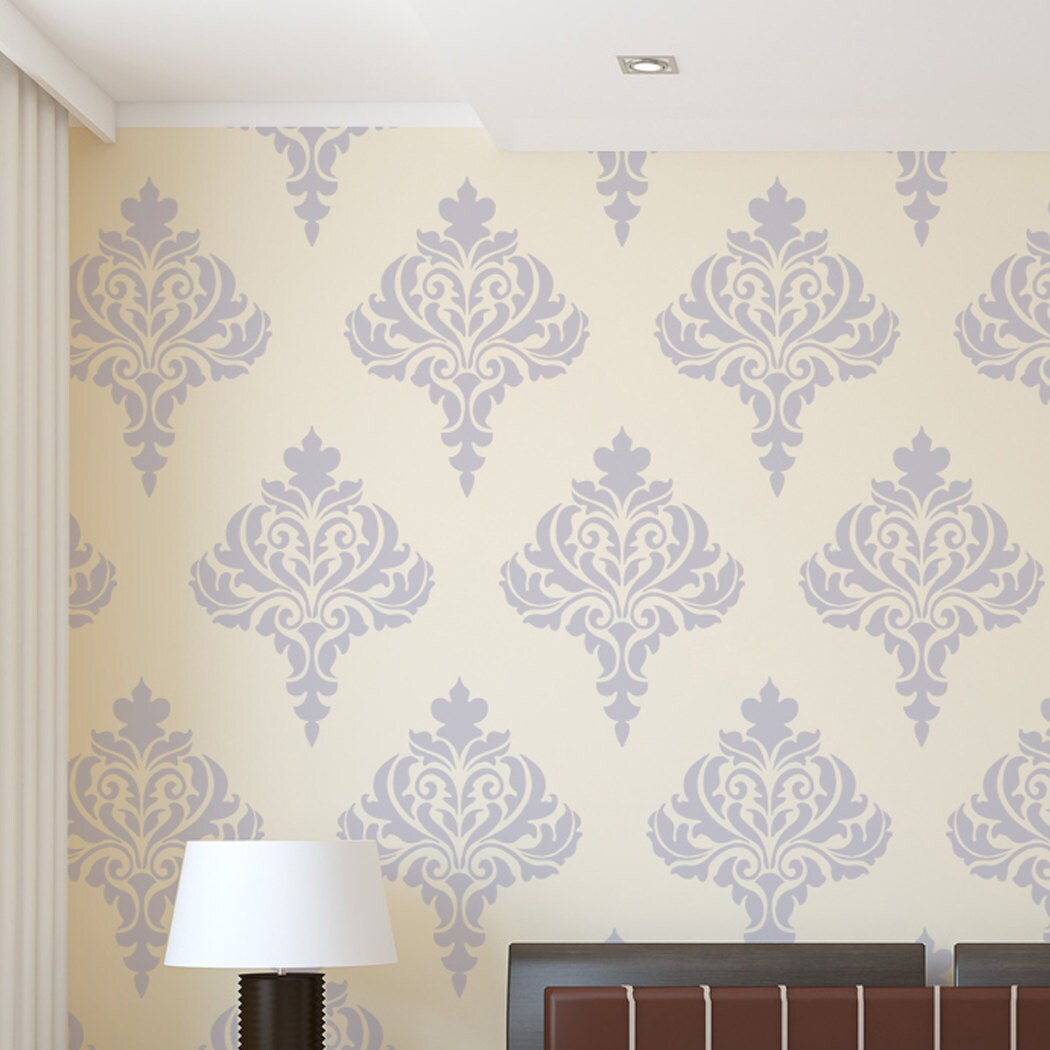 Wall Damask Stencil Balifico for DIY Wall Decor and Wallpaper Look - Etsy