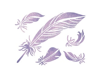 Feathers Stencil Reusable Stencils for DIY Home decor Craft and more