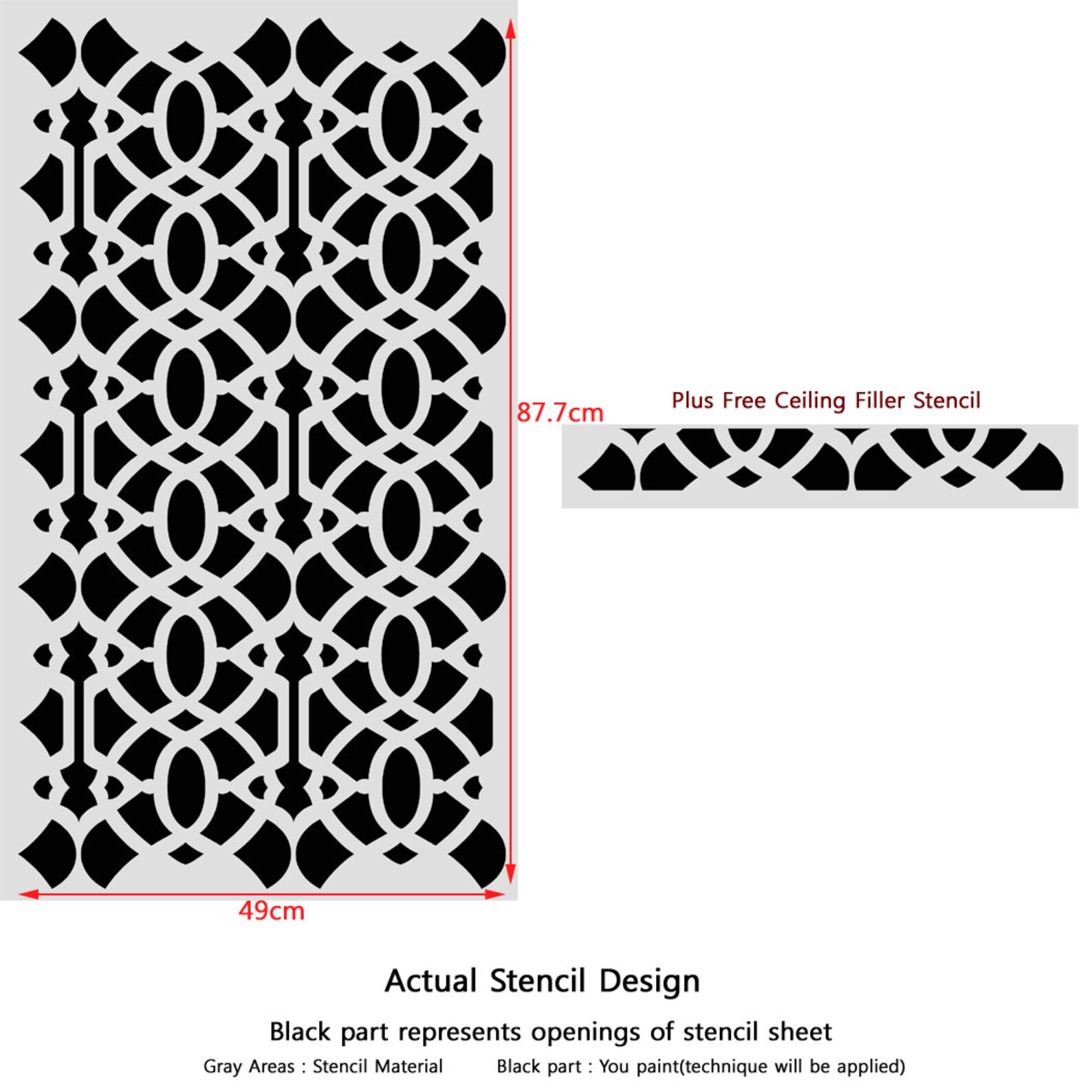 Wall Stencil Lattice Trellis Allower Pattern Penda for Wall Etsy