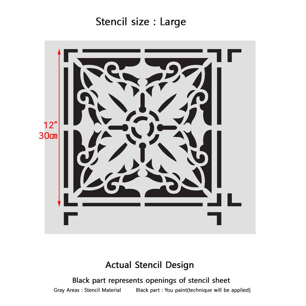 Wall Stencils Damask Tile Stencil for DIY Decor Faux Reusable Etsy