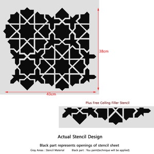 Moroccan Wall Stencil Esther for DIY Project Wallpaper Look and Easy Decor image 3