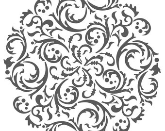 Large Wall Stencils Damask Stencil DIY Reusable Pattern Decor | Etsy