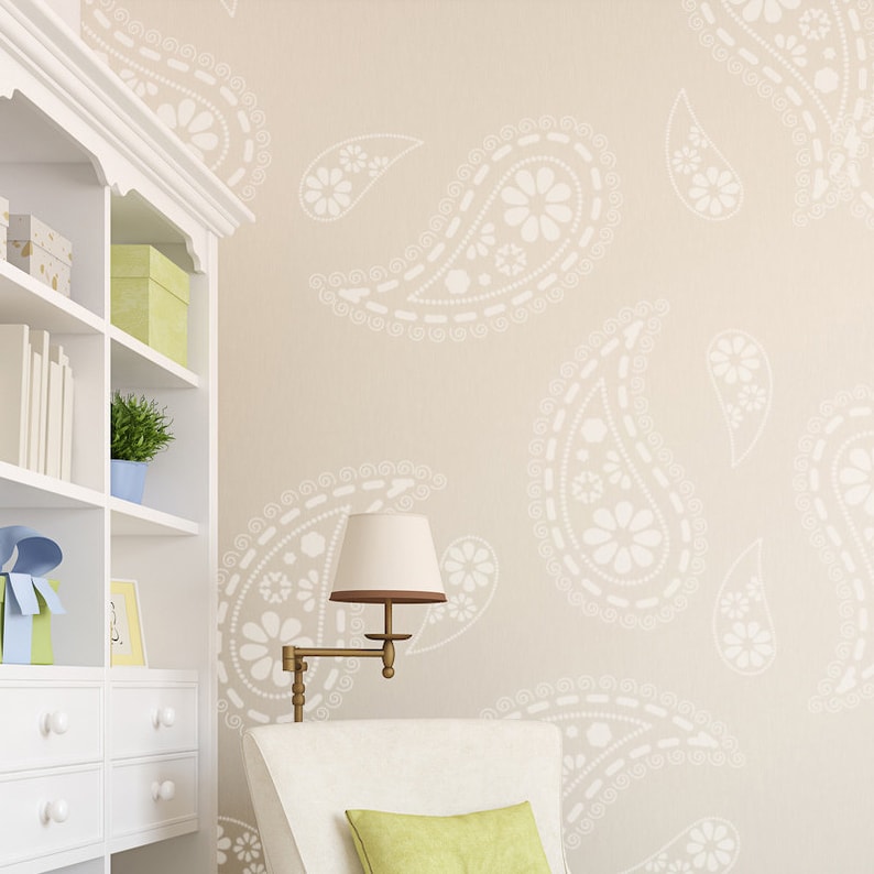 Paisley Stencil Pattern Reusable Wall Stencils for DIY Home Etsy