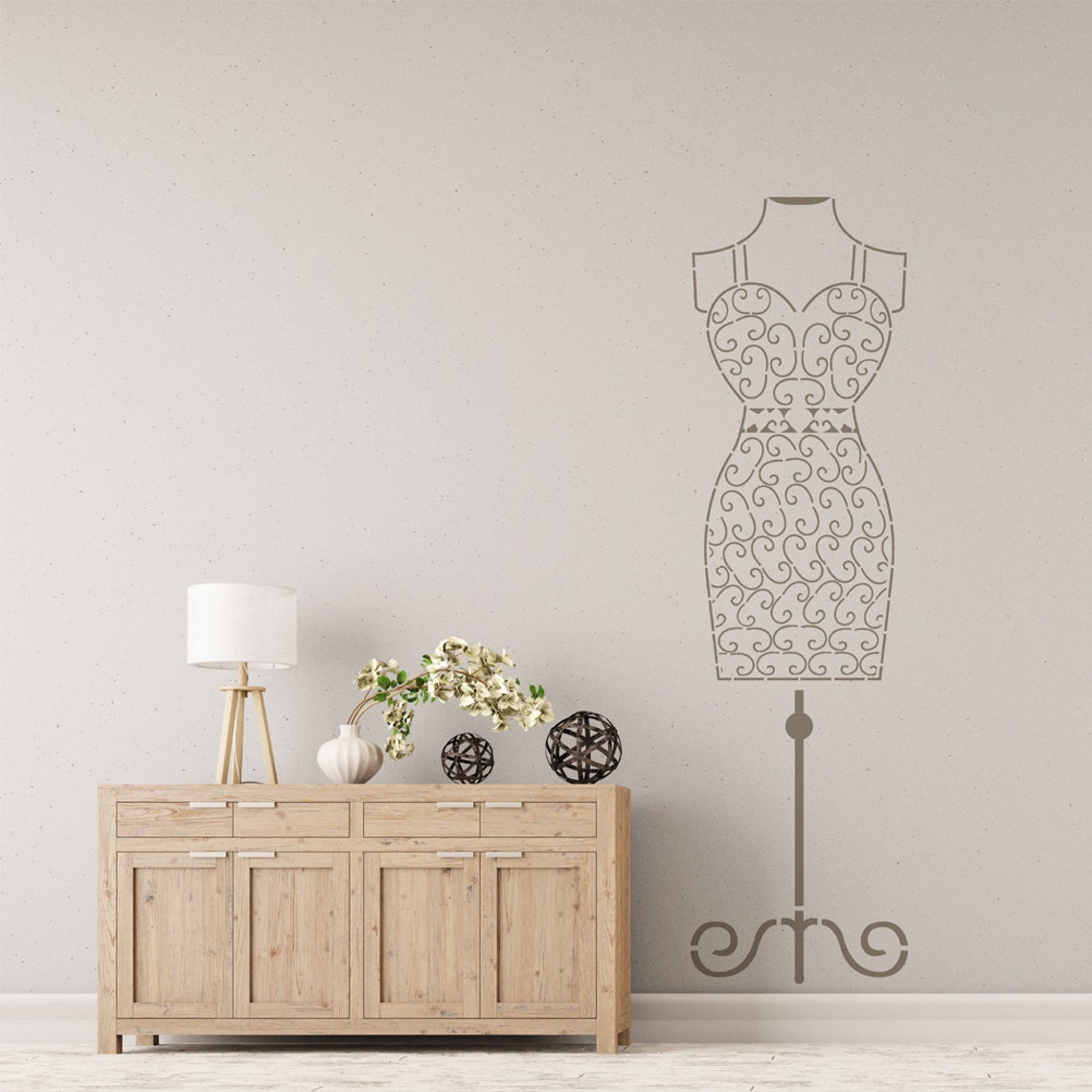 Wire Female Mannequin Stencil for Wall Art DIY Decor Better Etsy