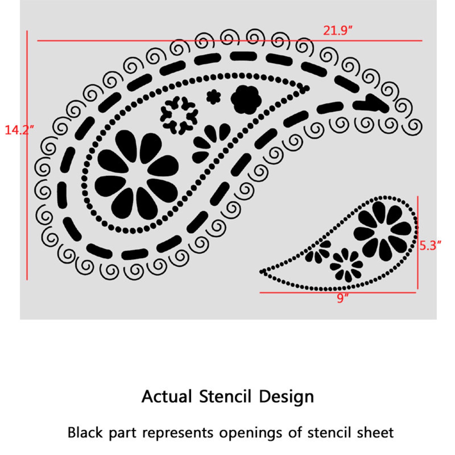 Paisley Stencil Pattern Reusable Wall Stencils for DIY Home Etsy