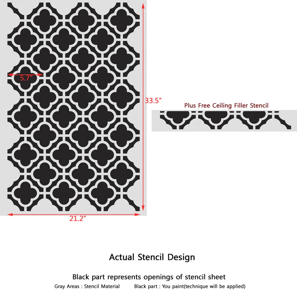 Large Moroccan Wall Stencil Margaret for DIY Decor Wallpaper Look - Etsy