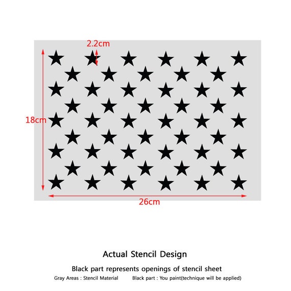 American Flag 50 Stars Reusable Stencil Template