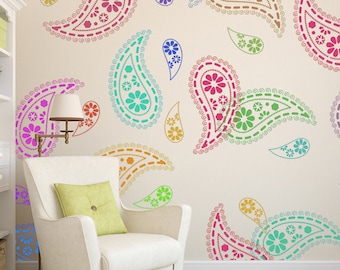 Plantillas de pared reutilizables Paisley Stencil Pattern para la decoración del hogar de bricolaje
