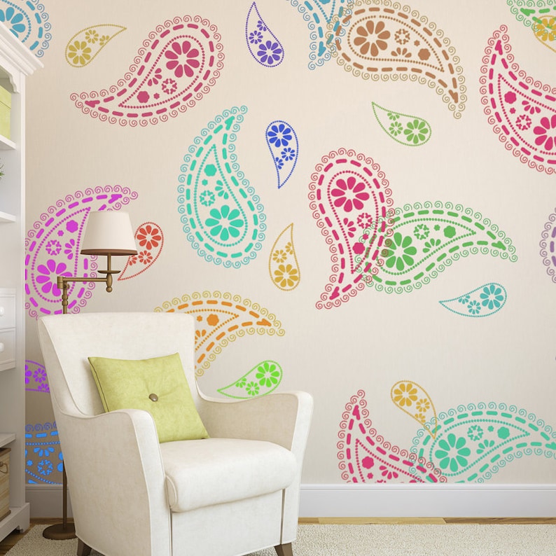 Paisley Stencil Pattern Reusable Wall Stencils for DIY Home Etsy
