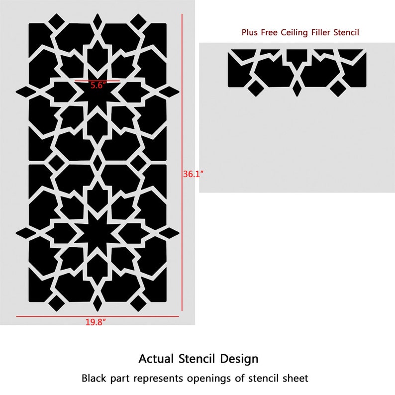 Large Reusable Moroccan Wall Stencil Melissa Allover Stencil for DIY ...
