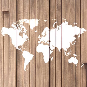 World Map Wall Art Stencil - Large Size Reusable Stencils for DIY Home Decor Great World Map Decal Alternative