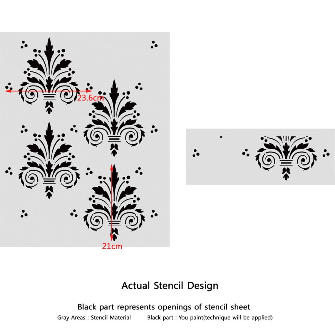 Wall Damask Allover Stencil Terri for Decorative DIY Wall Decor - Etsy