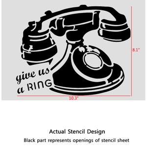 Telephone Stencil Template For Crafting Canvas DIY decor Wall art furniture image 2