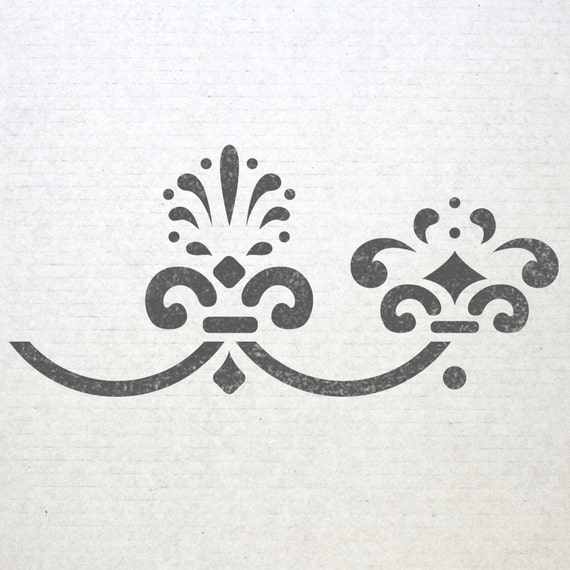 wall baroque border stencils 003 pattern reusable template for etsy
