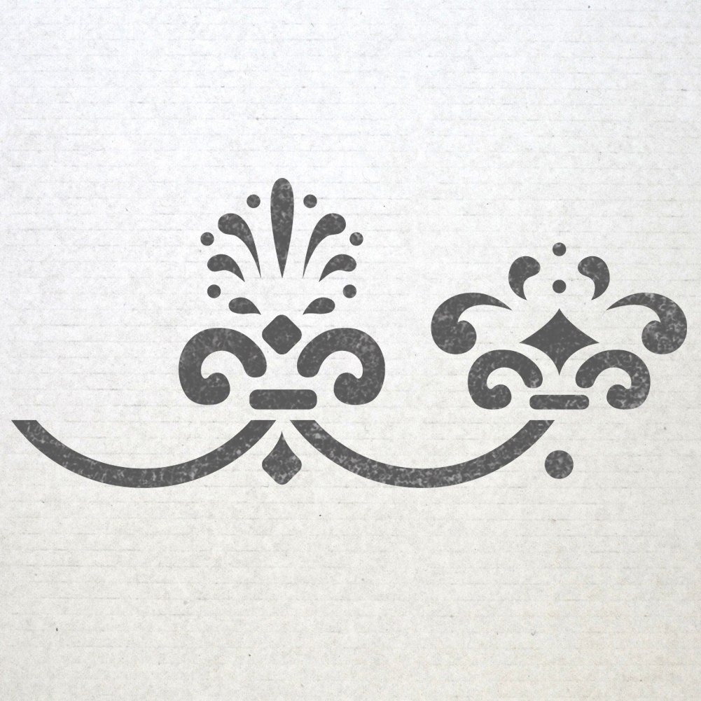 wall baroque border stencils 003 pattern reusable template for etsy