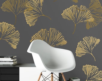 Chinese Ginkgo Stencils - Easy to Use Floral Stencil for Walls - WALL ART STENCIL instead of Decals