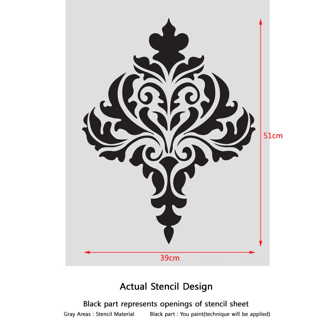 Wall Damask Stencil Balifico for DIY Wall Decor and Wallpaper Look - Etsy