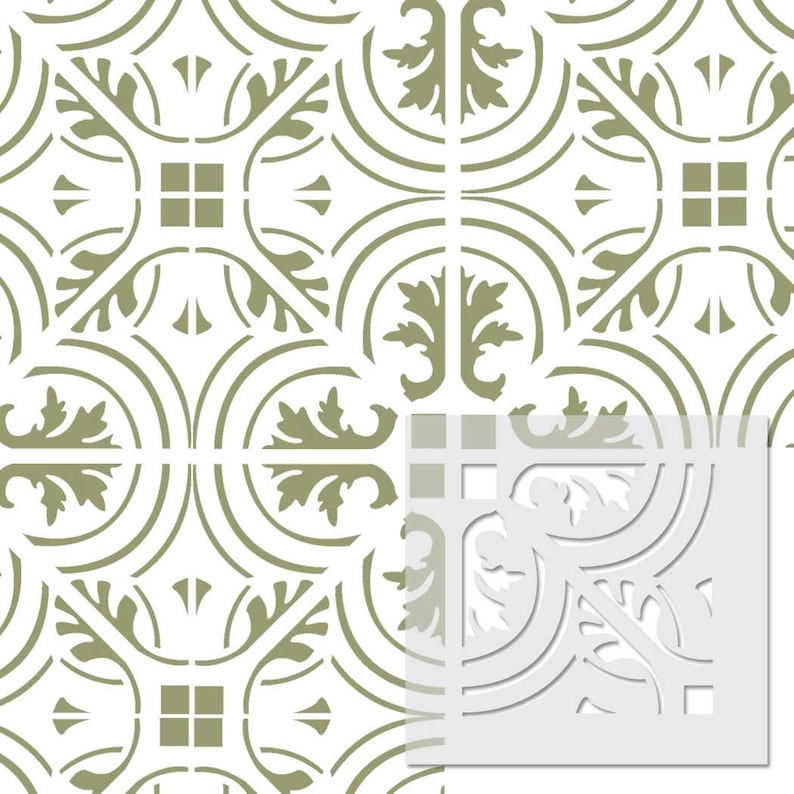 Wall Moroccan Reusable Tile Stencil T0065 for DIY Wall Decor Furniture ...