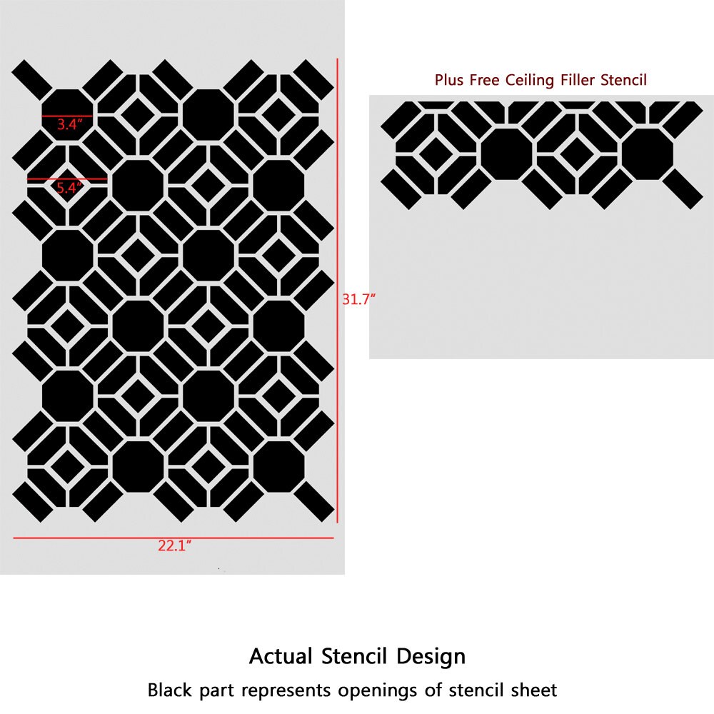 Wall Stencil Large geometric Pattern Geoffrey for Wall Decor Etsy