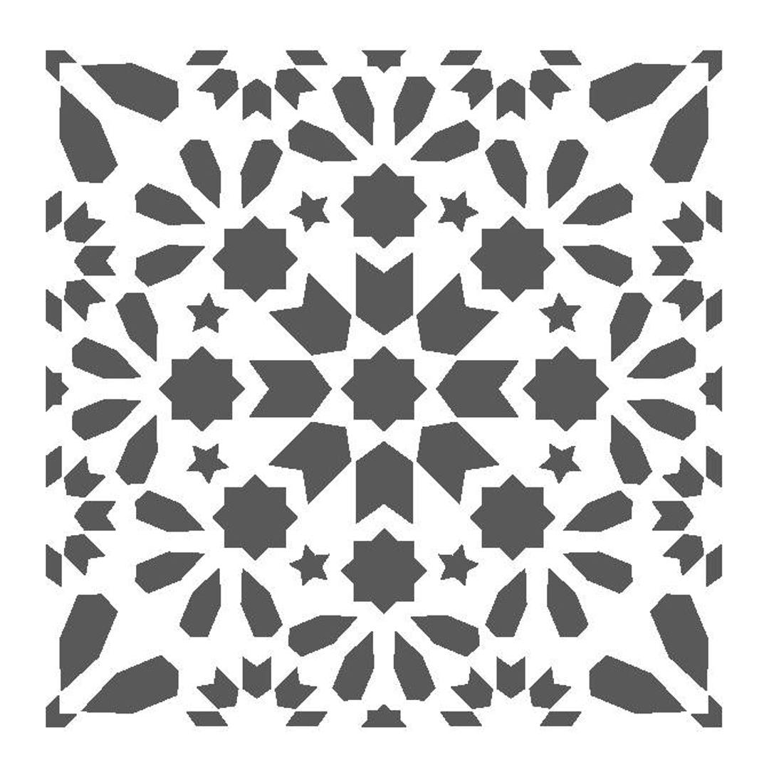 Wall Moroccan Tile Stencil T0058 for DIY Wall Decor Furniture Floor ...