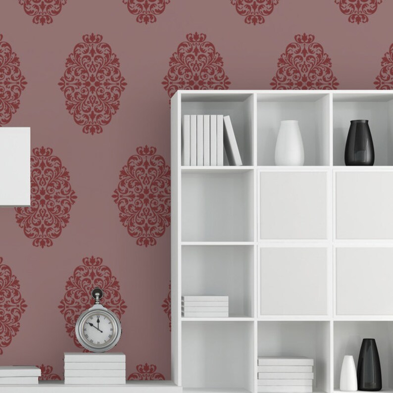 Damask Wall Stencils Pattern Large Size Reusable Wall Stencil for DIY ...