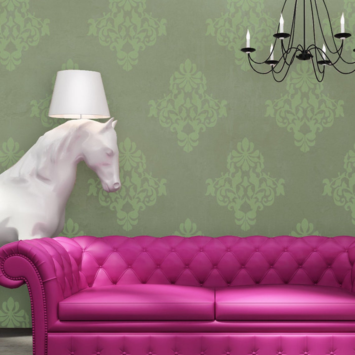 Damask Stencils Wall Reusable Stencil Wallace for Walls Instead of ...