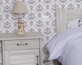Modern Allover Trellis Wall Damask Stencil Aurora for Wallpaper Look