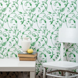 Large Floral Wall Stencil - DIY Wall decor stenciling Idea