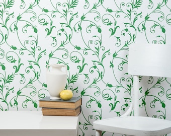 Large Floral Wall Stencil - DIY Wall decor stenciling Idea