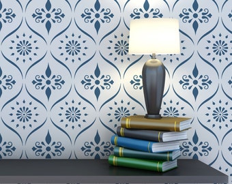 Wall Pattern Trellis Allover Stencil Bailey for Wallpaper Look