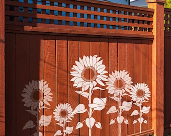 Plantillas de girasoles gigantes - Plantillas florales para paredes - Plantilla reutilizable para pintar paredes