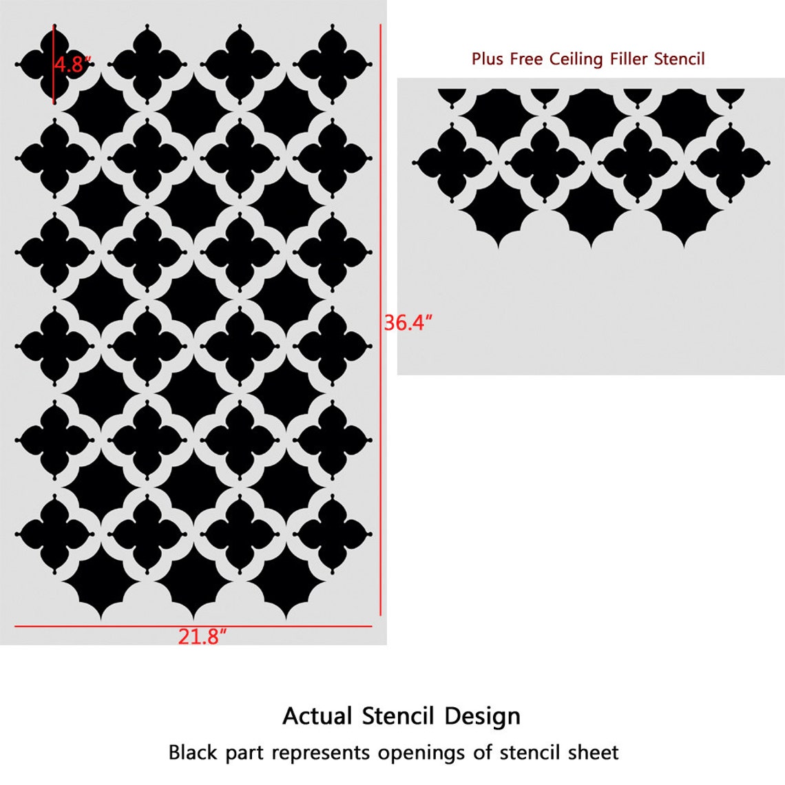 Moroccan Stencils Agadir Reusable Wall Stencil for Walls and Fabric DIY ...