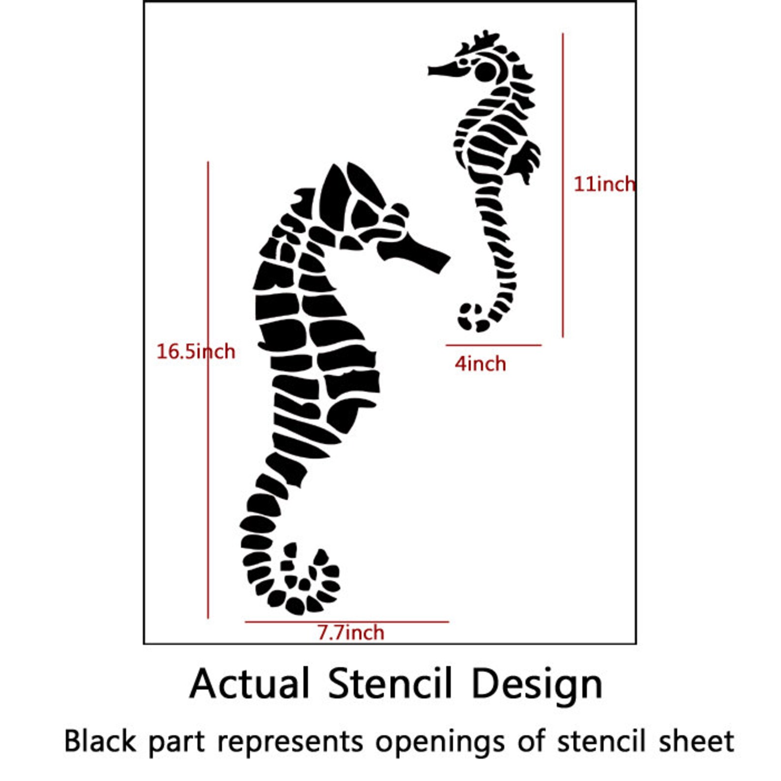 Seahorse Stencil Large Size Stencils Even Better Than Wall Etsy