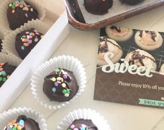 Vegan Chocolate Chip Cookie Dough Truffles/VeganCandy/VeganTreats/VeganTruffles/SweetSpotMinis/Gift/VeganChocolate/16 BOXED TRUFFLES