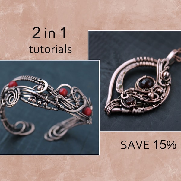 Wire wrapped tutorial Wire wrapped pendant  Wire wrapped bracelet PDF tutorial   Jewelry making tutorial DIY project