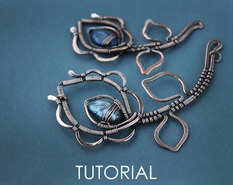 Jewelry making tutorial Necklace tutorial Wire wrap tutorial PDF Flower pendant tutorial Wire Weaving Tutorial Wire Wrapped Jewelry Pattern