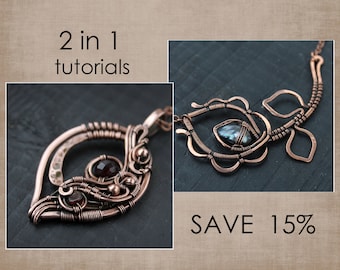 Necklace and bracelet tutorial Wire wrapped pendant PDF Wire Weaving Tutorial Wire Jewelry  Jewelry making tutorial  Wire wrapped jewelry