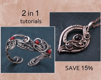 Wire wrapped tutorial Wire wrapped pendant  Wire wrapped bracelet PDF tutorial   Jewelry making tutorial DIY project