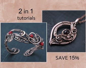 Wire wrapped tutorial Wire wrapped pendant  Wire wrapped bracelet PDF tutorial   Jewelry making tutorial DIY project