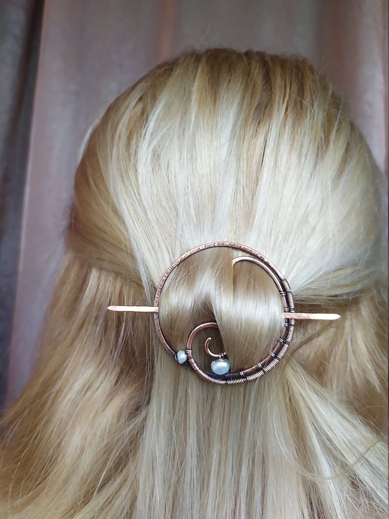 Wire Wrap Hairpin Copper Comb Wirewrapped Jewelry Hair Ewelry Etsy