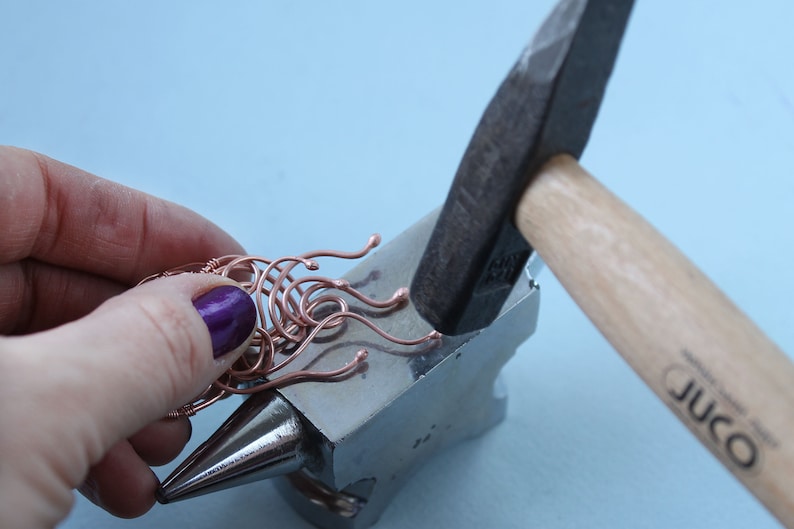 Jellyfish pendant tutorial Wire wrapped jewelry Wirewrap pendant tutorial PDF Jewelry making tutorial lesson image 6
