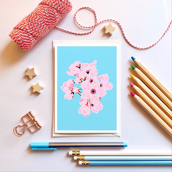 Cherry blossom, A6 greeting card