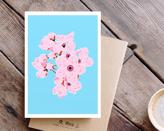 Cherry blossom, A6 greeting card