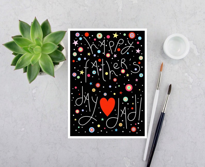 Happy Fathers Day Dad Fathers Day card, A6 greeting card image 1