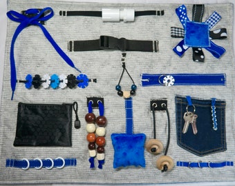 Tinkerers Fidget, Fiddle, Sensory, Activity, Lap Quilt Blanket for Dementia, Alzheimers, Stroke