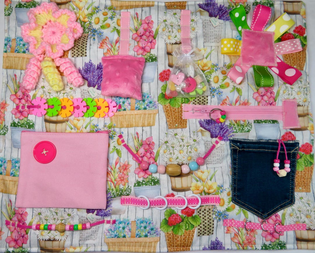 Baskets of Flowers Fidget, Sensory, Activity Quilt Blanket, Dementia ...