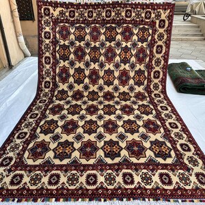 Unique 7X10 Area Rug-Afghan Top Quality Handmade Carpet/Soft Veg Dyes % 100 Wool Rug/ Oriental Turkmen Rug- Traditional Rug/ Living Room Rug