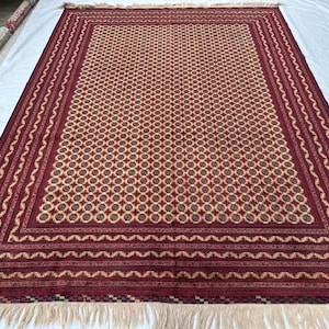 8x11 Belgic Super Wool Rug/Afghan Tribal Rug/ Soft Veg Dyes Rug/ Unique Hand Knotted Rug/ Oriental Turkman Rug/Living Room Rug/Hall Area Rug